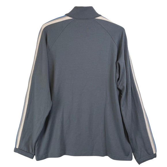 Icebreaker Sport Mens 100%‎ Merino Wool 1/4 Zip Pullover Sweater XL Gray Stripes - Picture 2 of 11